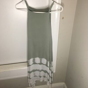 green and white dress